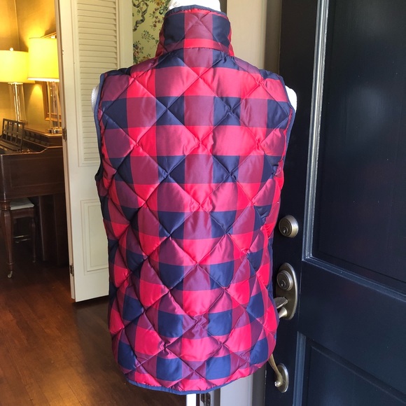 J.Crew Excursion Puffer Down Vest Buffalo Check - Picture 5 of 8